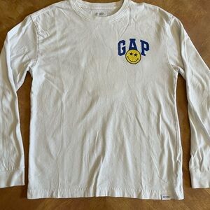 GAP x SmileyWorld White Long Sleeve Tee - Size Boys XXL